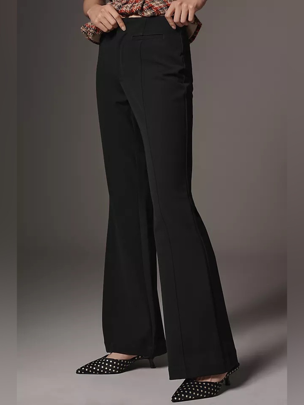 Anthropologie || Maeve Off Duty‎ Mid-Rise Flare Pants Trousers Black 8